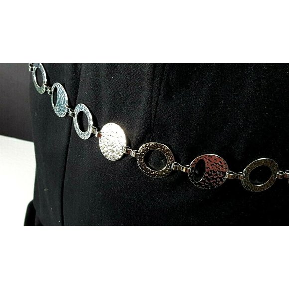 Silver Tone Hammered Metal Circle Chain 19bb4-53 - Picture 5 of 8